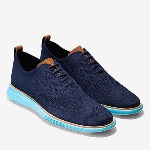 Cole Haan 2ZeroGrand Stitchlite wingtip Oxford Sneaker in Marine Bluefish 10.5